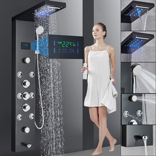 Black led shower panel column - panel,