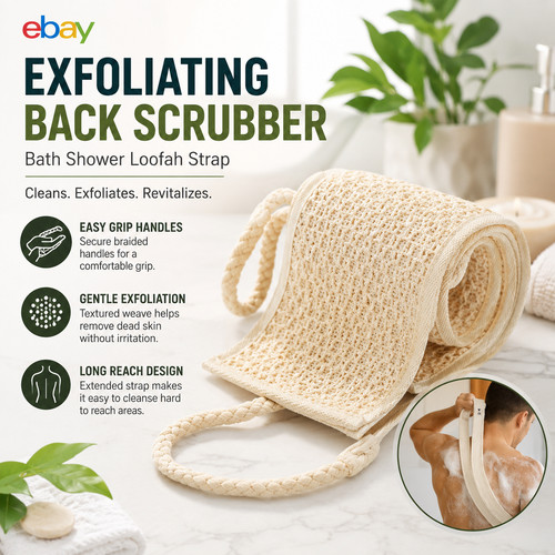 Loofah back scrubber long - loofah,
