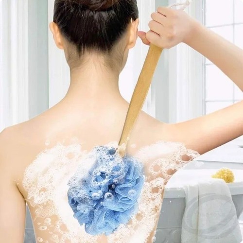 Blue wooden handle - wooden, brush
