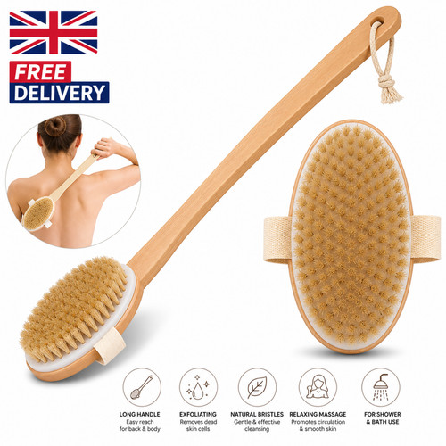 Back scrubber brush - brush, w/long