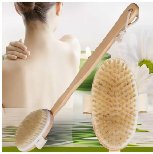 Natural wooden bristle shower - wooden,