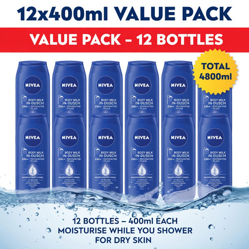 12x nivea shower body - shower, milk