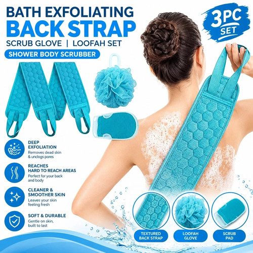 3pc bath exfoliating back - exfoliating,