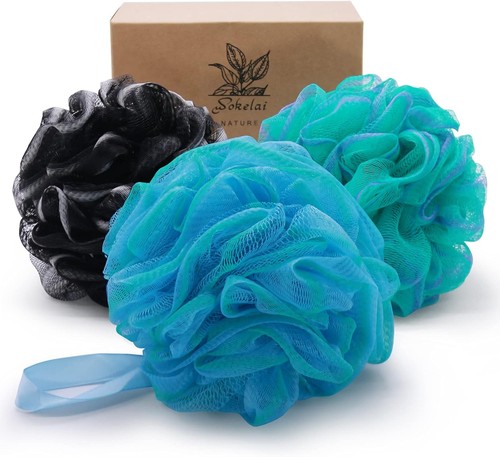 Mesh pouf bath sponge large - mesh,